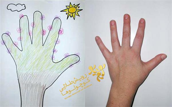 نقاشی با حالت های مختلف دست کودک 2