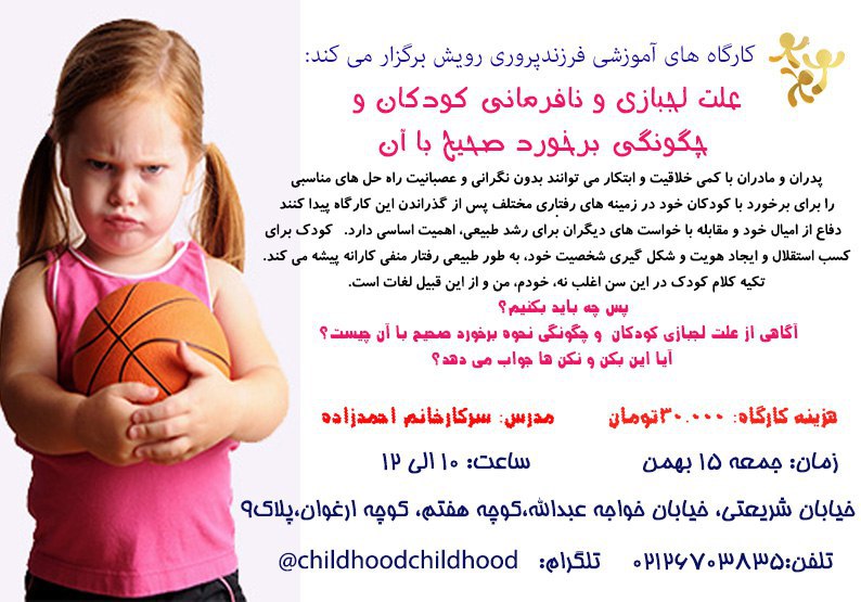 برگزاری کارگاه رفتار با کودک لجباز در رویش طلایی