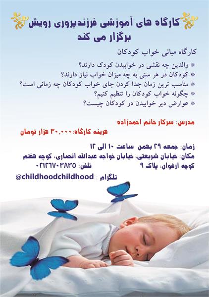 برگزاری کارگاه مبانی خواب کودک رویش طلایی
